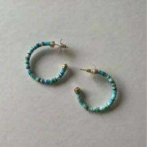 Kendra Scott Reece Small Hoop Earring in Sea Green Mix